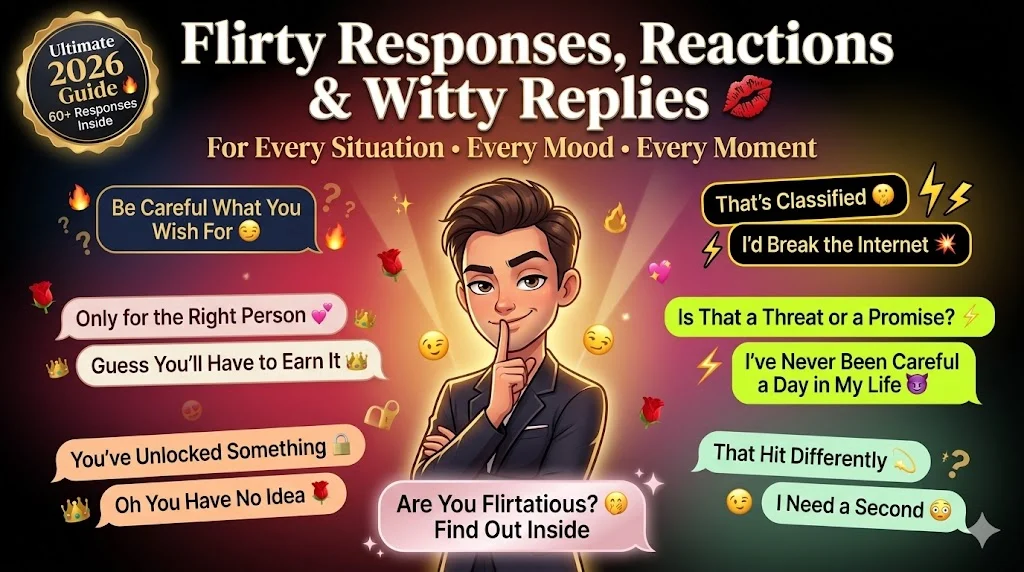Flirty Responses, Reactions and Witty Replies for Every Situation