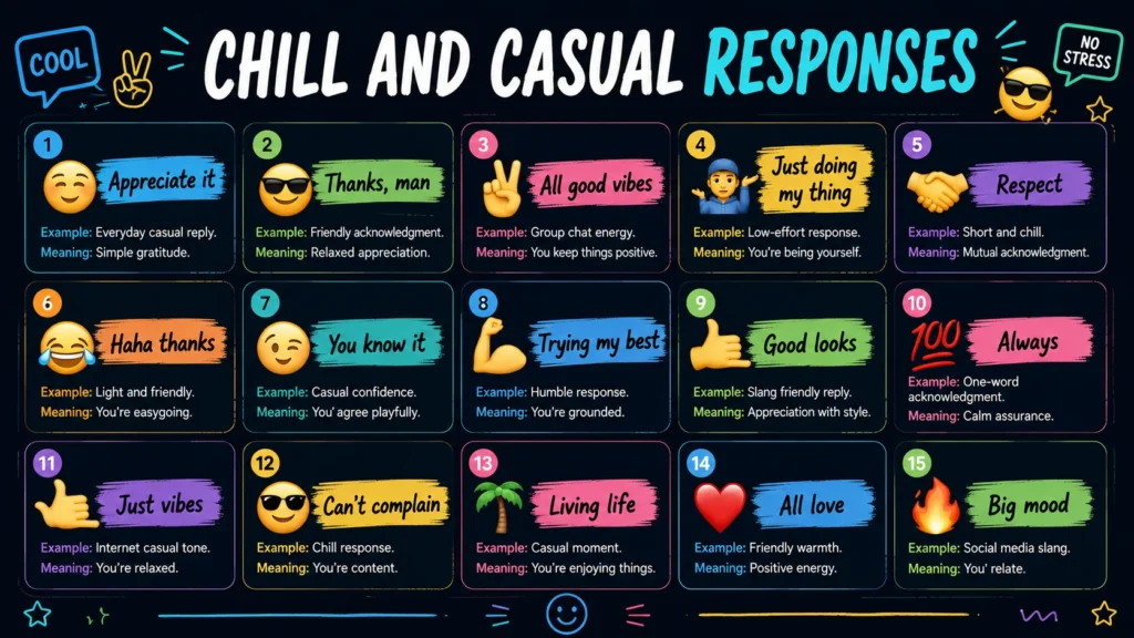 Chill And Casual Responses