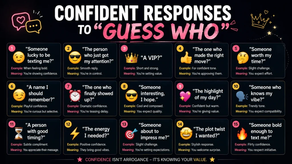 Confident Responses To “Guess Who”