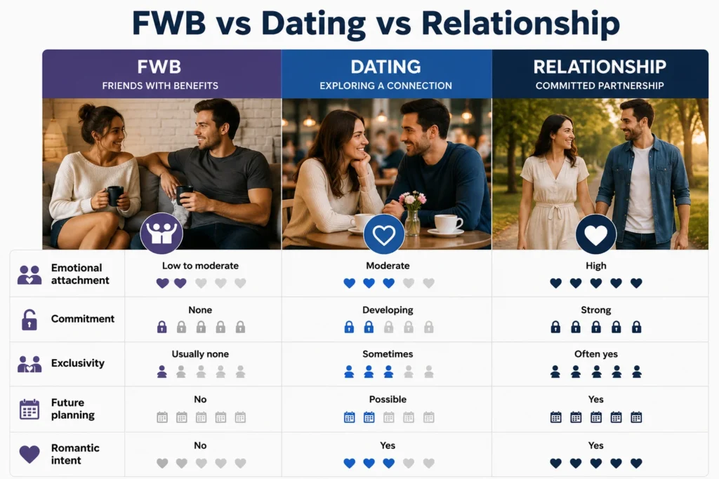 FWB vs Dating vs Relationship
