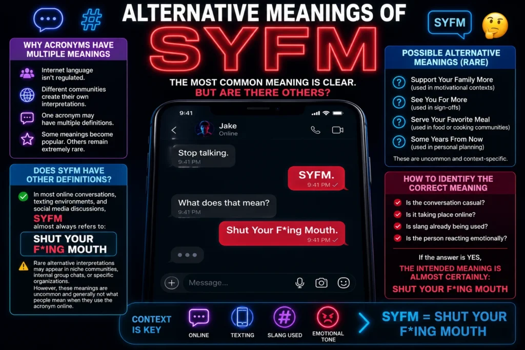Alternative Meanings of SYFM