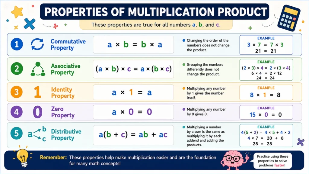 Properties of Multiplication Product