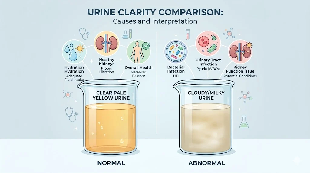 cloudy urine meaning in text