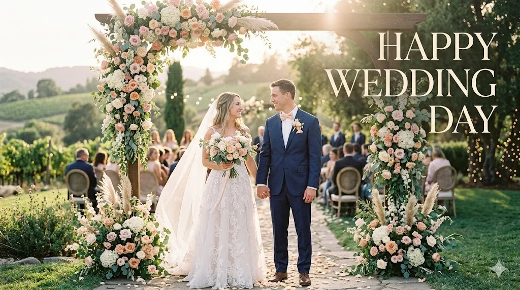 happy wedding day in text