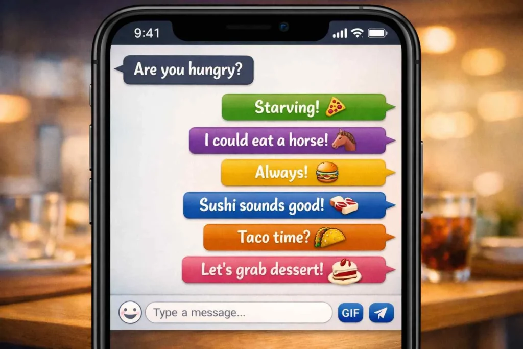 how to respond to are you hungry