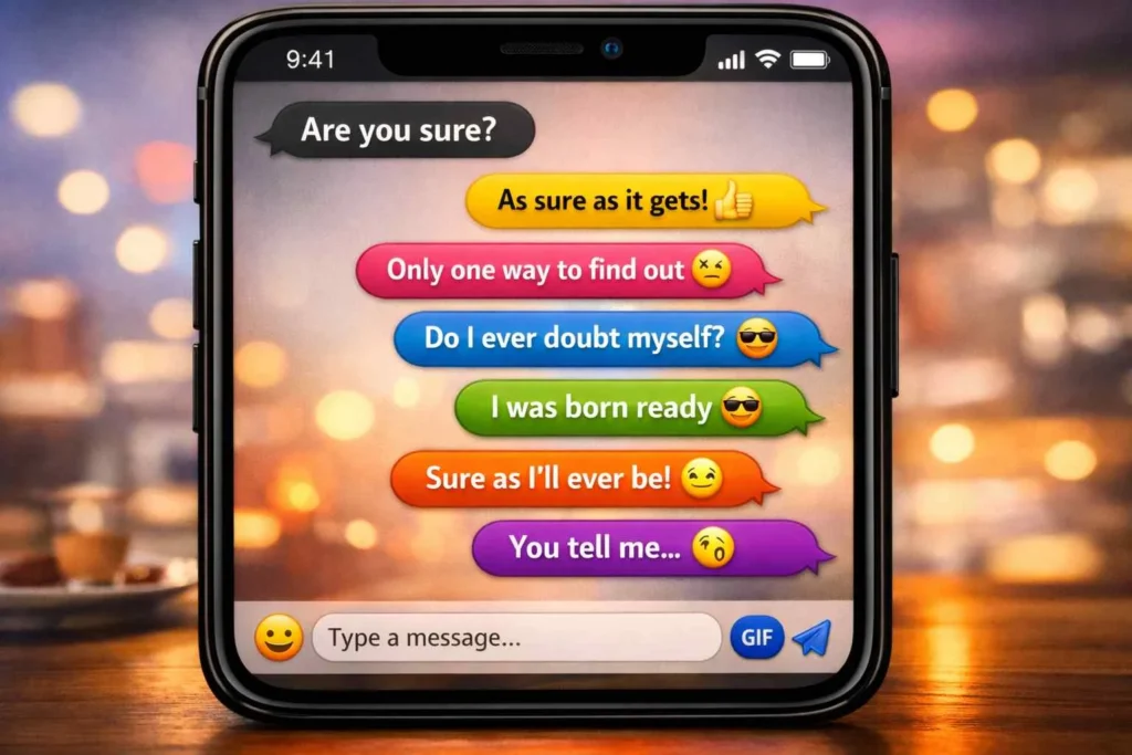 how to respond to are you sure