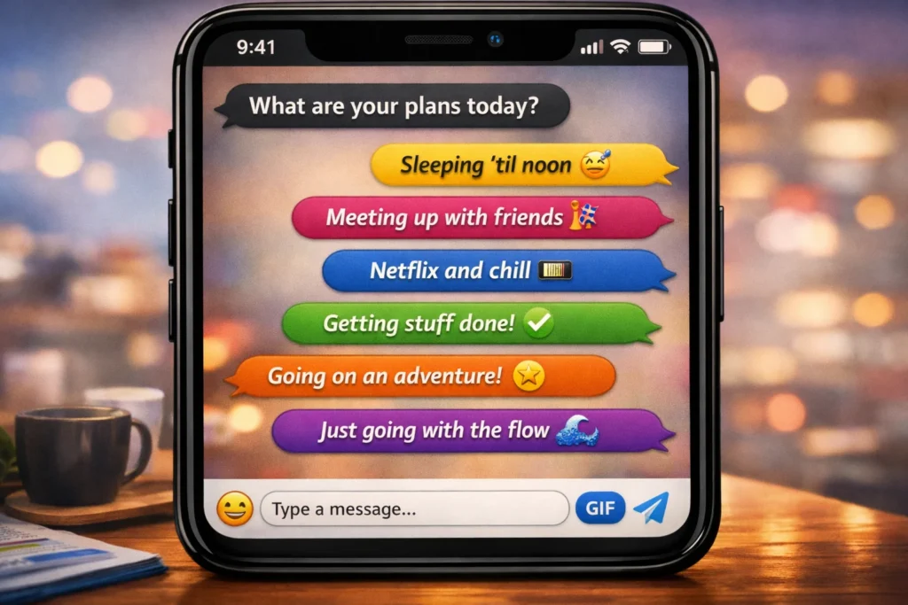 how to respond to what are your plans today