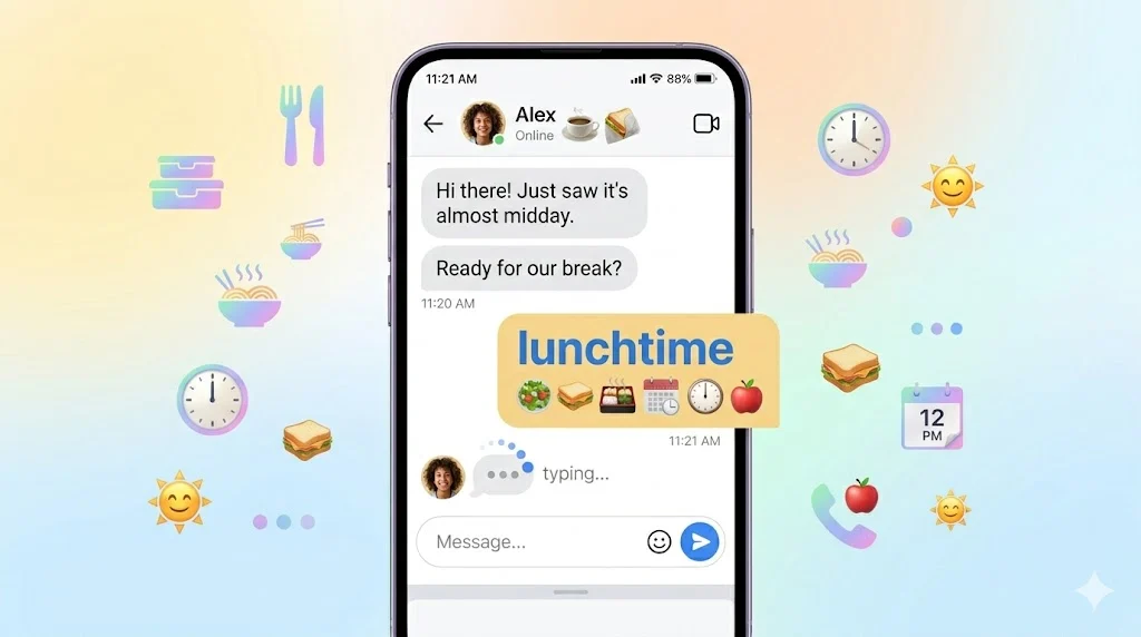 lunchtime meaning in text