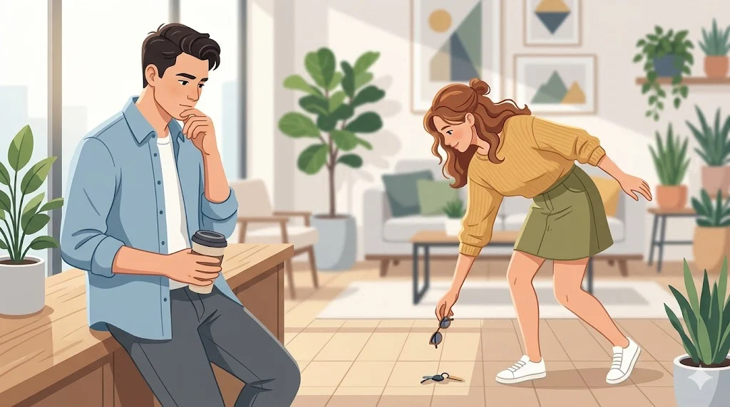 what does it best mean if a girl bends down in front of you