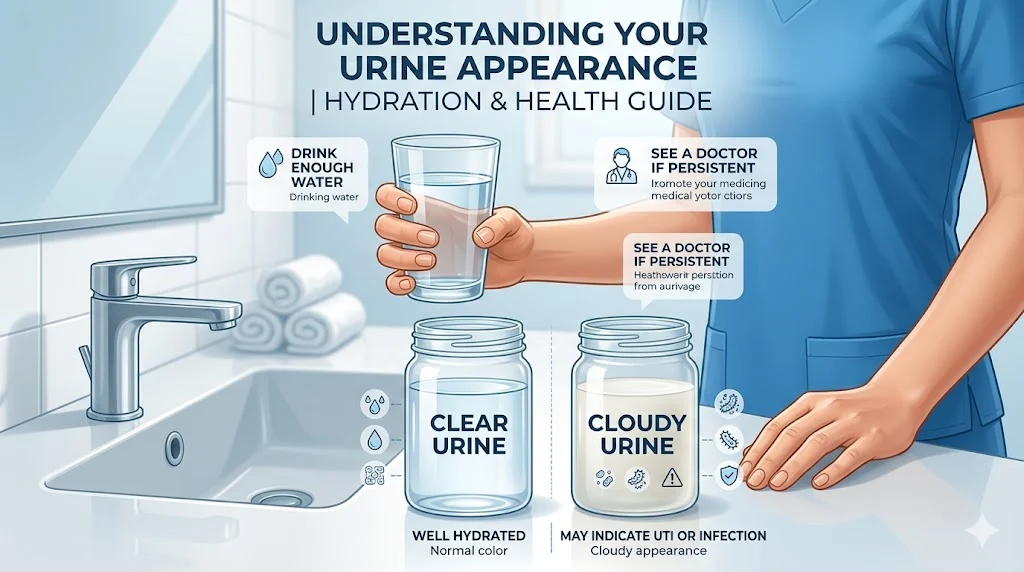 cloudy urine causes in text