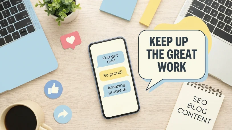 keep up the great work in text