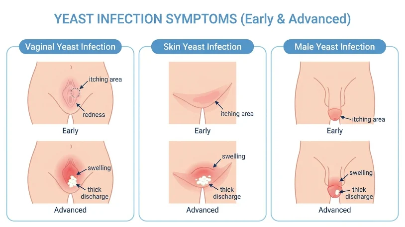 what does a yeast infection look like