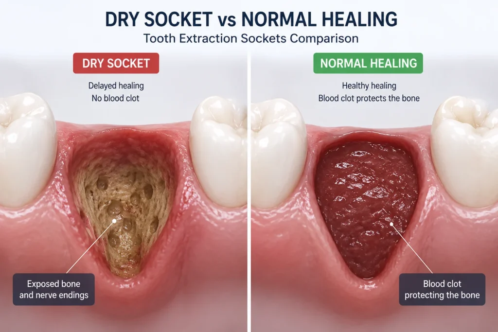 what does dry socket look like